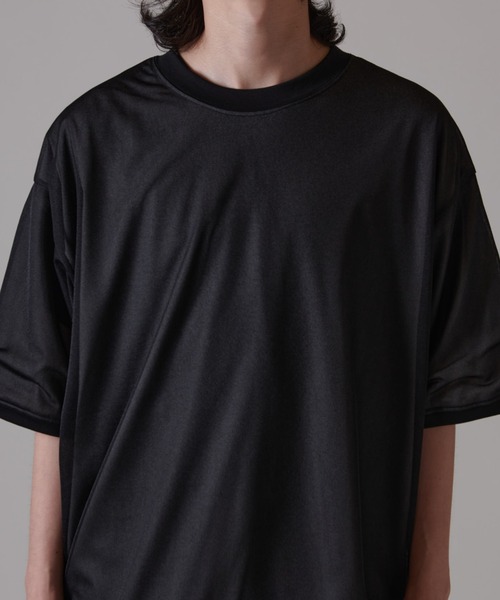 Lui's（ルイス）の「オーガンジーレイヤードTシャツ（Tシャツ/カットソー・メンズ・ブラック/ライトグレー・FREE）」の18枚目の写真