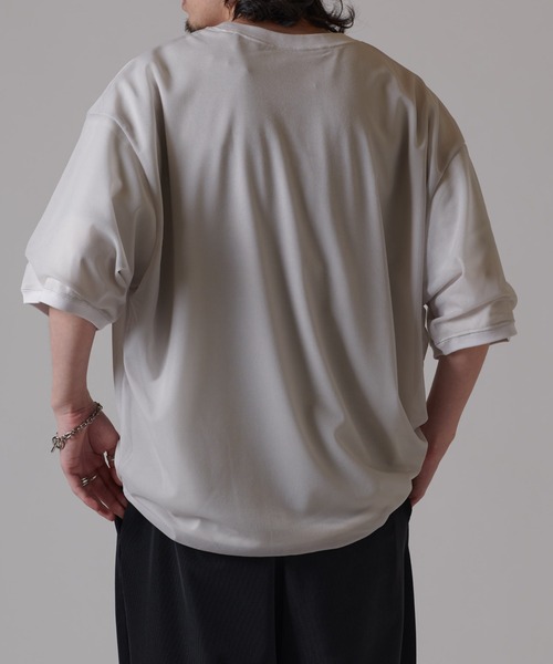 Lui's（ルイス）の「オーガンジーレイヤードTシャツ（Tシャツ/カットソー・メンズ・ブラック/ライトグレー・FREE）」の11枚目の写真