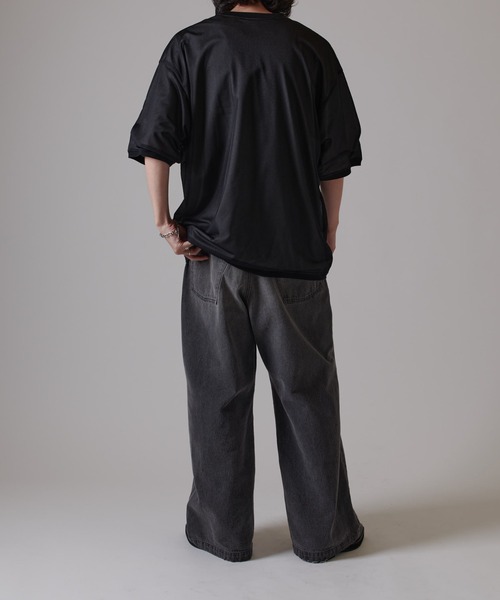 Lui's（ルイス）の「オーガンジーレイヤードTシャツ（Tシャツ/カットソー・メンズ・ブラック/ライトグレー・FREE）」の8枚目の写真