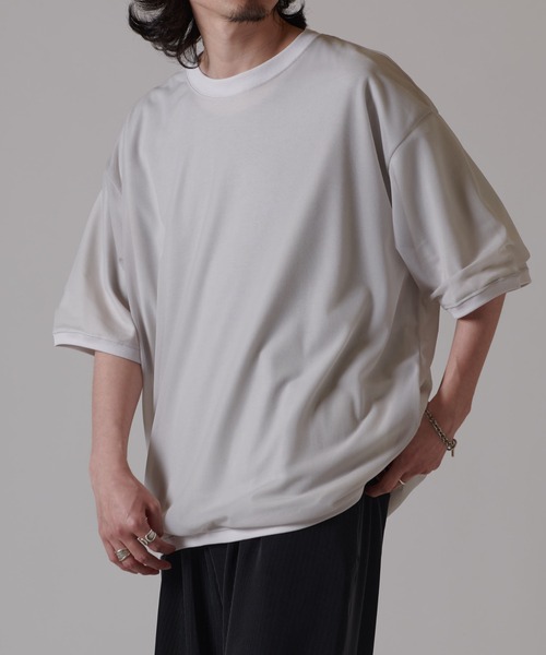 Lui's（ルイス）の「オーガンジーレイヤードTシャツ（Tシャツ/カットソー・メンズ・ブラック/ライトグレー・FREE）」の21枚目の写真