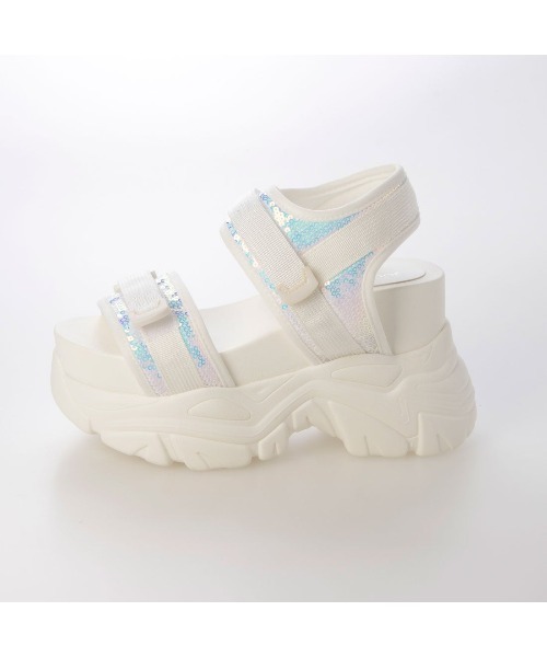 Mafmof(マフモフ)の「Mafmof(マフモフ)10.5cm厚底ボリュームソールスポーツサンダル(サンダル・レディース・ブラック系その他/ホワイト/ブラック・M/L/S/LL)」の15枚目の写真
