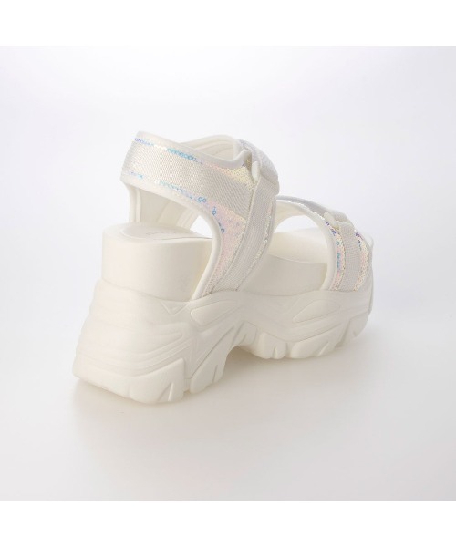Mafmof(マフモフ)の「Mafmof(マフモフ)10.5cm厚底ボリュームソールスポーツサンダル(サンダル・レディース・ブラック系その他/ホワイト/ブラック・M/L/S/LL)」の18枚目の写真