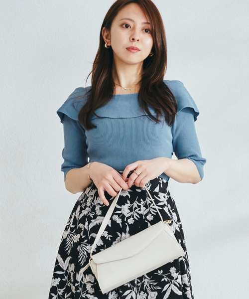 MISCH MASCH(ミッシュマッシュ)の「■2024春夏新作■ねじりリボンリブニット/MM428303(ニット/セーター・レディース・ブルー/ブラック/ピンク/レッド/ホワイト・フリ-)」の4枚目の写真