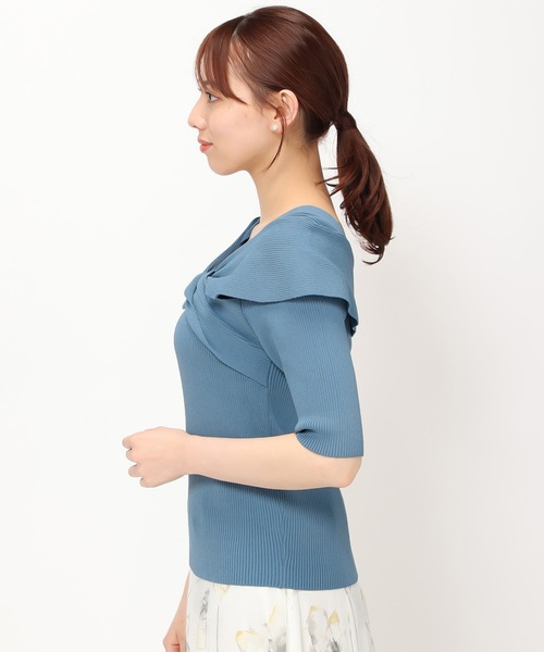 MISCH MASCH(ミッシュマッシュ)の「■2024春夏新作■ねじりリボンリブニット/MM428303(ニット/セーター・レディース・ブルー/ブラック/ピンク/レッド/ホワイト・フリ-)」の12枚目の写真