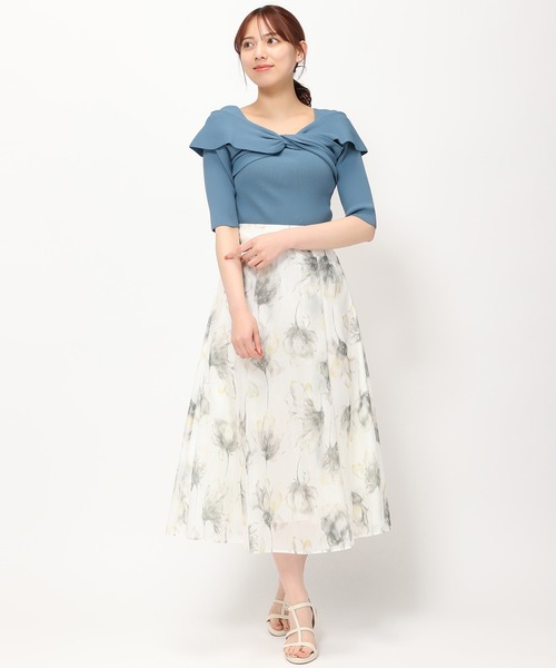 MISCH MASCH(ミッシュマッシュ)の「■2024春夏新作■ねじりリボンリブニット/MM428303(ニット/セーター・レディース・ブルー/ブラック/ピンク/レッド/ホワイト・フリ-)」の6枚目の写真