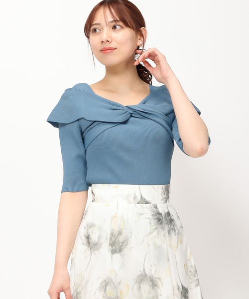 MISCH MASCH(ミッシュマッシュ)の「■2024春夏新作■ねじりリボンリブニット/MM428303(ニット/セーター・レディース・ブルー/ブラック/ピンク/レッド/ホワイト・フリ-)」の7枚目の写真