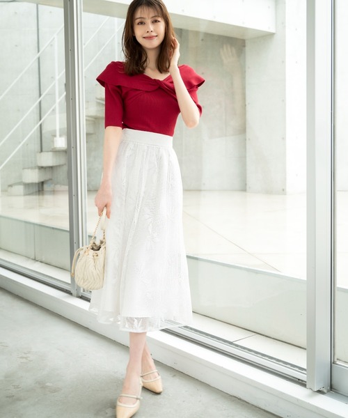 MISCH MASCH(ミッシュマッシュ)の「■2024春夏新作■ねじりリボンリブニット/MM428303(ニット/セーター・レディース・ブルー/ブラック/ピンク/レッド/ホワイト・フリ-)」の9枚目の写真