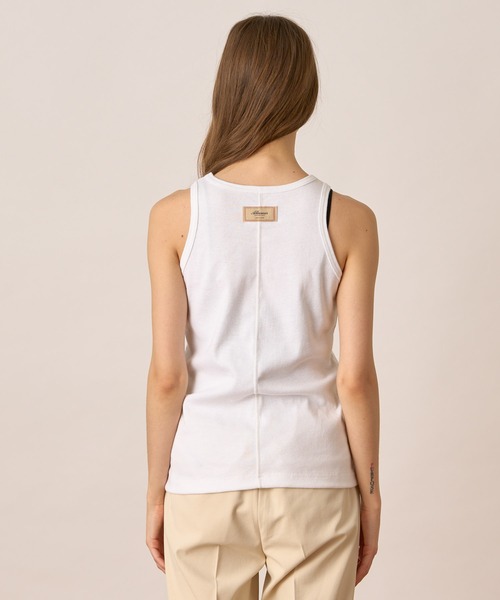 ALLUMER（アリュメール）の「コットンフライスアメリカンスリーブタンクトップ（タンクトップ・レディース・ブラック/ホワイト/キャメル・1）」の7枚目の写真