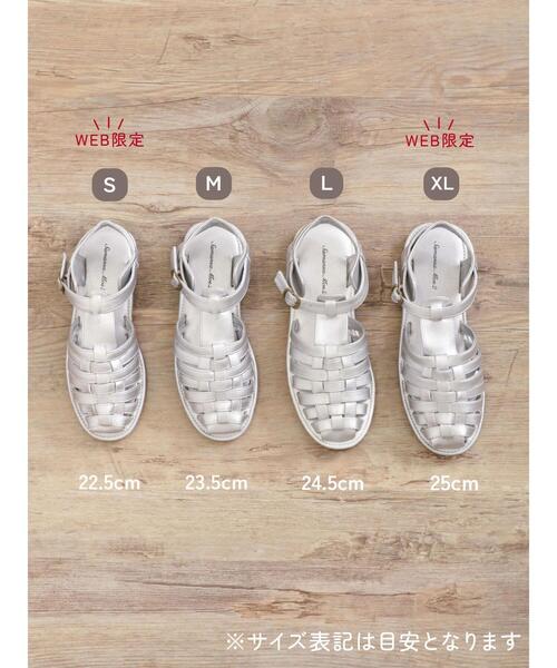 Samansa Mos2（サマンサ モスモス）の「【S/XLサイズ WEB限定】メッシュサンダル（サンダル・レディース・シルバー/ブラック・S/M/L/XL）」の4枚目の写真