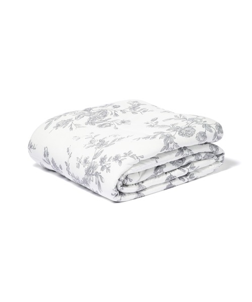 セール】ふわろ冷感肌掛けふとん クラシックフラワー シングル グレー