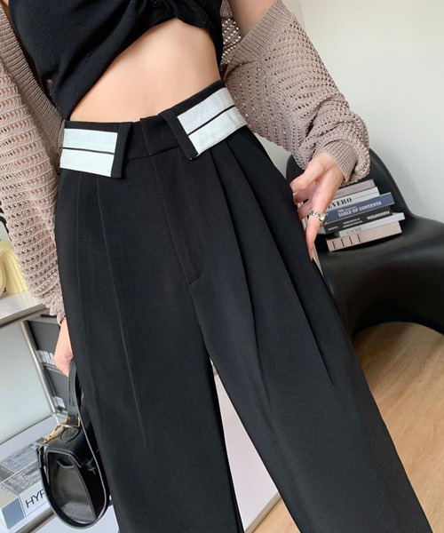 IRADOWL（アイラドール）の「折り返しデザインストレートパンツ（その他パンツ・レディース・モカ/グレー/ブラック・LARGE/MEDIUM/SMALL）」の11枚目の写真