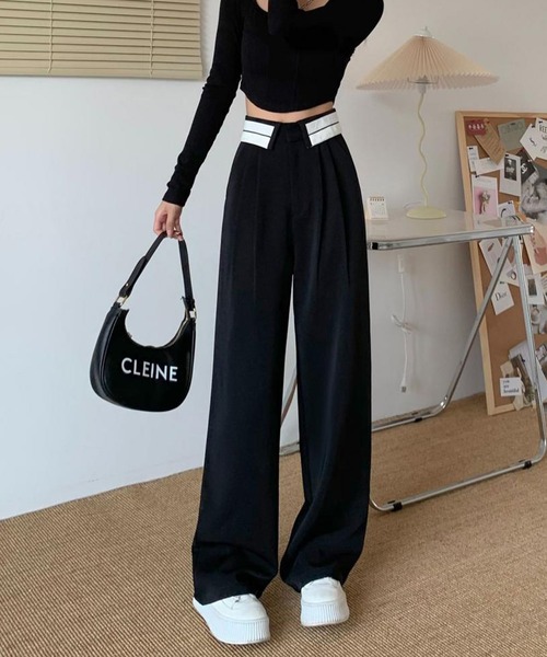 IRADOWL（アイラドール）の「折り返しデザインストレートパンツ（その他パンツ・レディース・モカ/グレー/ブラック・LARGE/MEDIUM/SMALL）」の7枚目の写真