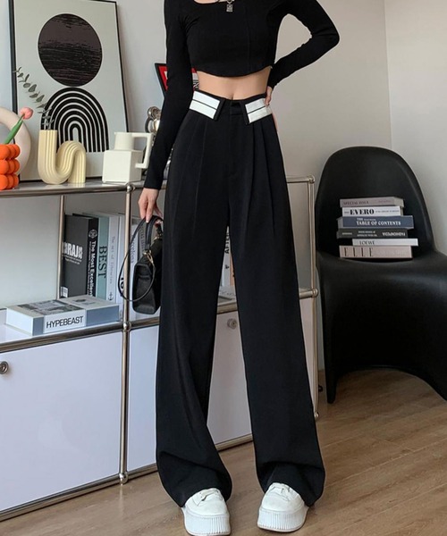 IRADOWL（アイラドール）の「折り返しデザインストレートパンツ（その他パンツ・レディース・モカ/グレー/ブラック・LARGE/MEDIUM/SMALL）」の10枚目の写真