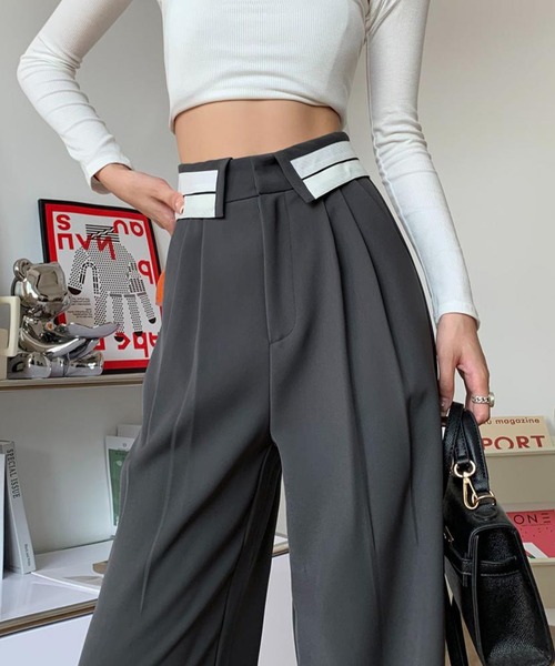 IRADOWL（アイラドール）の「折り返しデザインストレートパンツ（その他パンツ・レディース・モカ/グレー/ブラック・LARGE/MEDIUM/SMALL）」の14枚目の写真