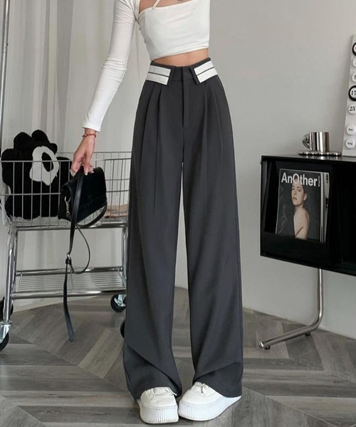 IRADOWL（アイラドール）の「折り返しデザインストレートパンツ（その他パンツ・レディース・モカ/グレー/ブラック・LARGE/MEDIUM/SMALL）」の16枚目の写真