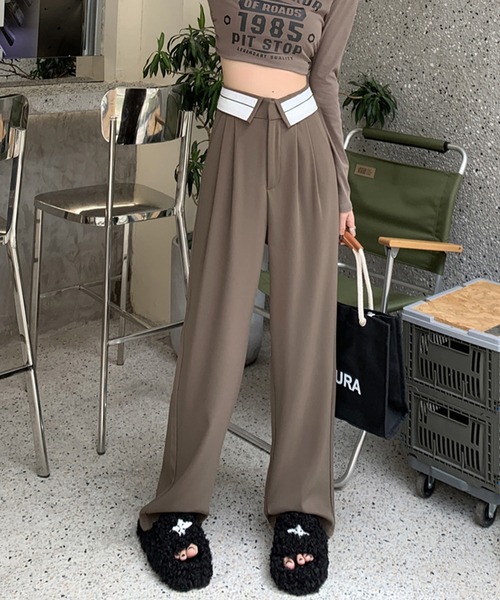 IRADOWL（アイラドール）の「折り返しデザインストレートパンツ（その他パンツ・レディース・モカ/グレー/ブラック・LARGE/MEDIUM/SMALL）」の17枚目の写真