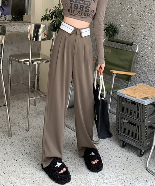 IRADOWL（アイラドール）の「折り返しデザインストレートパンツ（その他パンツ・レディース・モカ/グレー/ブラック・LARGE/MEDIUM/SMALL）」の20枚目の写真