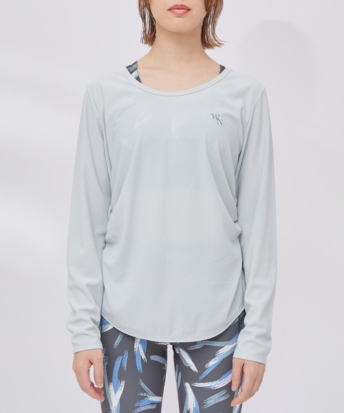 NERGY(ナージー)の「【UVケア】2wayドライタッチシアーロングTシャツ(Tシャツ/カットソー・レディース・ホワイト/ライトグリーン/チャコールグレー・FREE)」の21枚目の写真