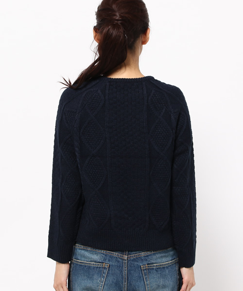 SEVENDAYS=SUNDAY(セブンデイズサンデイ)の「アラン編ニット プルオーバー(ニット/セーター・レディース・レッド/オフホワイト/ネイビー・MEDIUM/LARGE)」の7枚目の写真