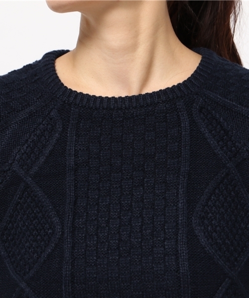 SEVENDAYS=SUNDAY(セブンデイズサンデイ)の「アラン編ニット プルオーバー(ニット/セーター・レディース・レッド/オフホワイト/ネイビー・MEDIUM/LARGE)」の8枚目の写真