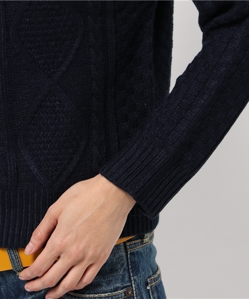 SEVENDAYS=SUNDAY(セブンデイズサンデイ)の「アラン編ニット プルオーバー(ニット/セーター・レディース・レッド/オフホワイト/ネイビー・MEDIUM/LARGE)」の9枚目の写真