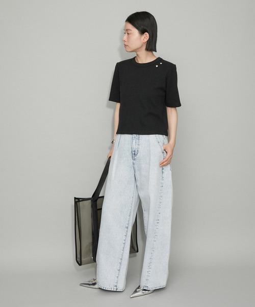 ADAM ET ROPE' サステナブル ミドルニットジレ ブラック アダムエロペ