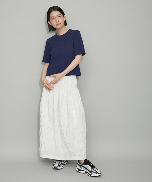 ADAM ET ROPE'（アダムエロペ）の「【WEB限定・洗える】ハートTシャツ（Tシャツ/カットソー・レディース・ブラック/ネイビー/キナリ・FREE）」の11枚目の写真