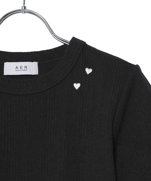 ADAM ET ROPE'（アダムエロペ）の「【WEB限定・洗える】ハートTシャツ（Tシャツ/カットソー・レディース・ブラック/ネイビー/キナリ・FREE）」の20枚目の写真