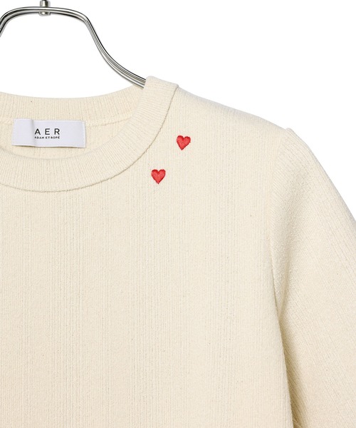 ADAM ET ROPE'（アダムエロペ）の「【WEB限定・洗える】ハートTシャツ（Tシャツ/カットソー・レディース・ブラック/ネイビー/キナリ・FREE）」の22枚目の写真