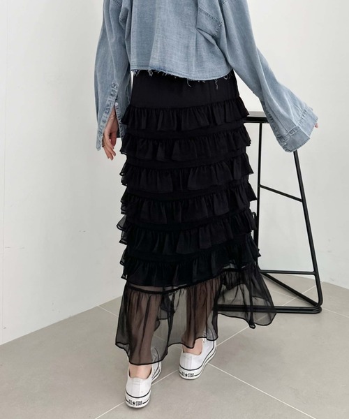 archives(アルシーヴ)の「メニーフリルティアードスカート(スカート・レディース・ブラック/グレー/アイボリー・MEDIUM)」の11枚目の写真