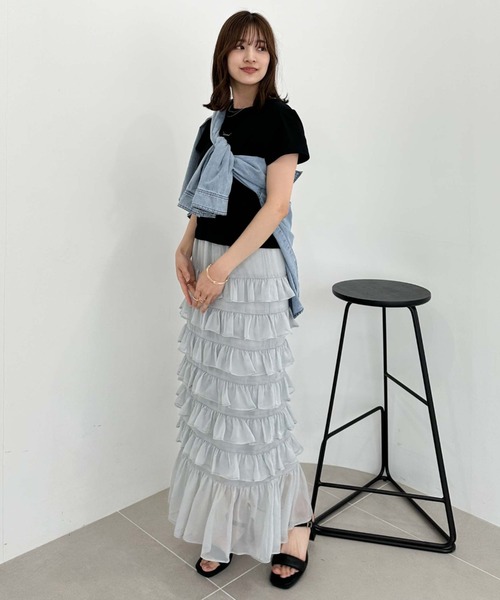 archives(アルシーヴ)の「メニーフリルティアードスカート(スカート・レディース・ブラック/グレー/アイボリー・MEDIUM)」の17枚目の写真