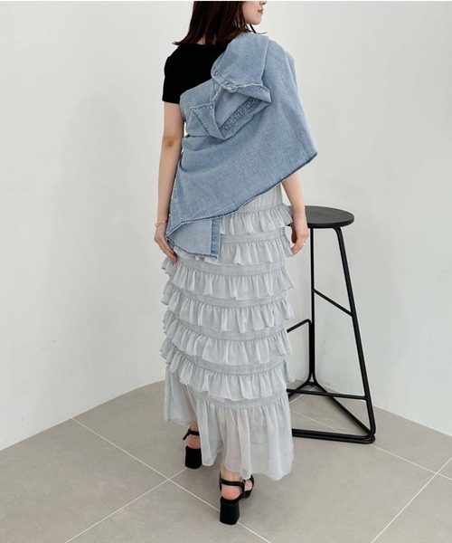 archives(アルシーヴ)の「メニーフリルティアードスカート(スカート・レディース・ブラック/グレー/アイボリー・MEDIUM)」の20枚目の写真