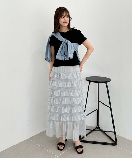 archives(アルシーヴ)の「メニーフリルティアードスカート(スカート・レディース・ブラック/グレー/アイボリー・MEDIUM)」の19枚目の写真