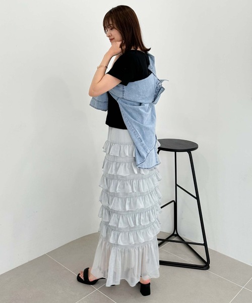 archives(アルシーヴ)の「メニーフリルティアードスカート(スカート・レディース・ブラック/グレー/アイボリー・MEDIUM)」の16枚目の写真