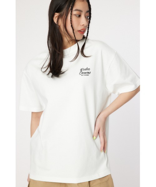 RODEO CROWNS WIDE BOWL（ロデオクラウンズワイドボウル）の「SUMMER FLOWER Tシャツ（Tシャツ/カットソー・レディース・ホワイト/ライトカーキ/ライトピンク/ブラック・FREE）」の16枚目の写真