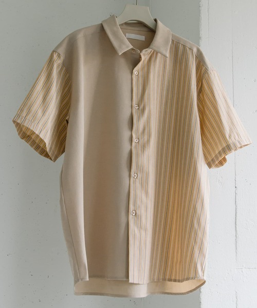 シャツ+ブラウス(半袖+袖なし) CONSTRUCTIVE SLEEVE MULTI STRIPE SHIRT CONSTRUCTIVE SLEEVE MULTI STRIPE SHIRT（シャツ/ブラウス）｜Ameri