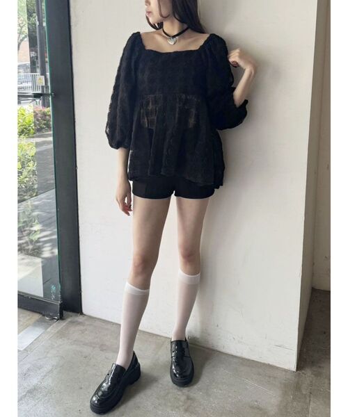 新品】rosymonster デコラティブチュールブラウス