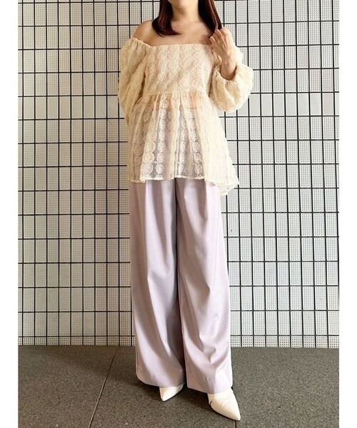 CALNAMUR（カルナムール）の「3Dローズチュールブラウス（シャツ/ブラウス・レディース・ピンク/ブラック/アイボリー・FREE）」の7枚目の写真