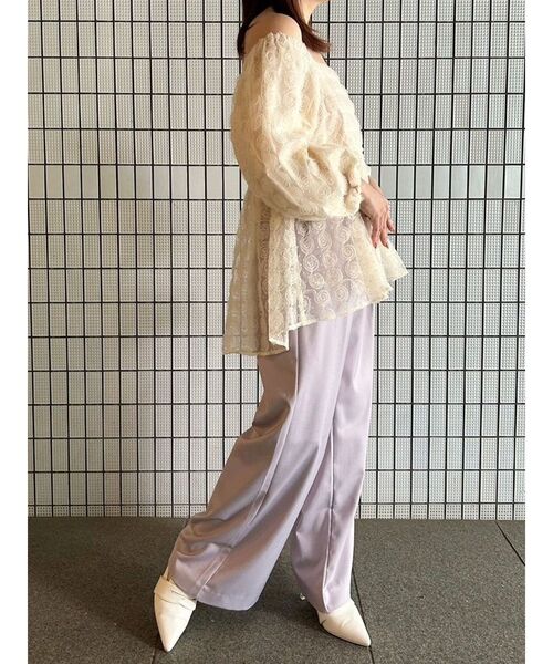 CALNAMUR（カルナムール）の「3Dローズチュールブラウス（シャツ/ブラウス・レディース・ピンク/ブラック/アイボリー・FREE）」の8枚目の写真