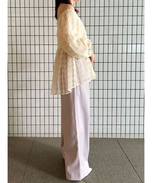 CALNAMUR（カルナムール）の「3Dローズチュールブラウス（シャツ/ブラウス・レディース・ピンク/ブラック/アイボリー・FREE）」の9枚目の写真