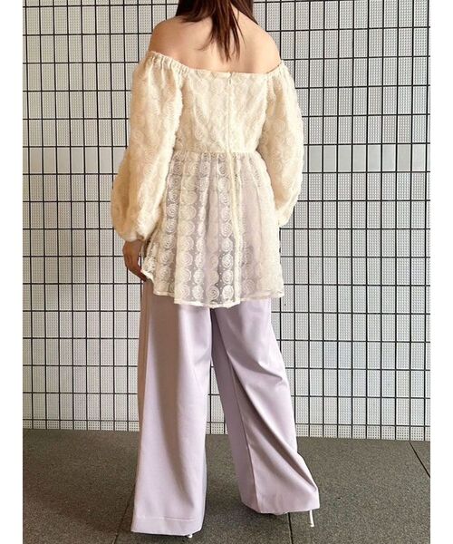 CALNAMUR（カルナムール）の「3Dローズチュールブラウス（シャツ/ブラウス・レディース・ピンク/ブラック/アイボリー・FREE）」の10枚目の写真