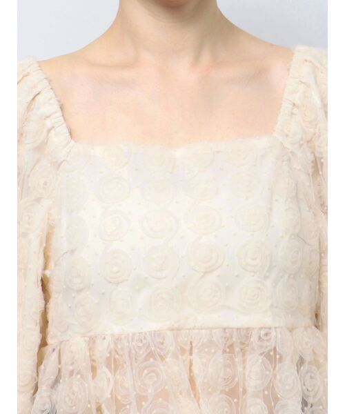 CALNAMUR（カルナムール）の「3Dローズチュールブラウス（シャツ/ブラウス・レディース・ピンク/ブラック/アイボリー・FREE）」の16枚目の写真