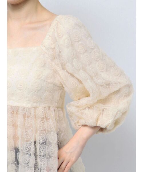 CALNAMUR（カルナムール）の「3Dローズチュールブラウス（シャツ/ブラウス・レディース・ピンク/ブラック/アイボリー・FREE）」の17枚目の写真