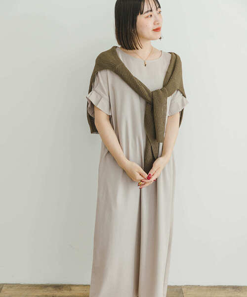 ITEMS URBANRESEARCH(アイテムズ アーバンリサーチ)の「オリガミタックリネンレーヨンワンピース(ワンピース・レディース・ブラック/ライトベージュ/モカ・FREE)」の19枚目の写真