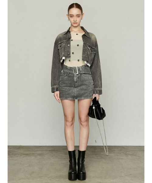 EMODA（エモダ）の「ワイドベルトデニムスカート（デニムスカート・レディース・ブルー/ベージュ/ブラック・SMALL/MEDIUM）」の9枚目の写真