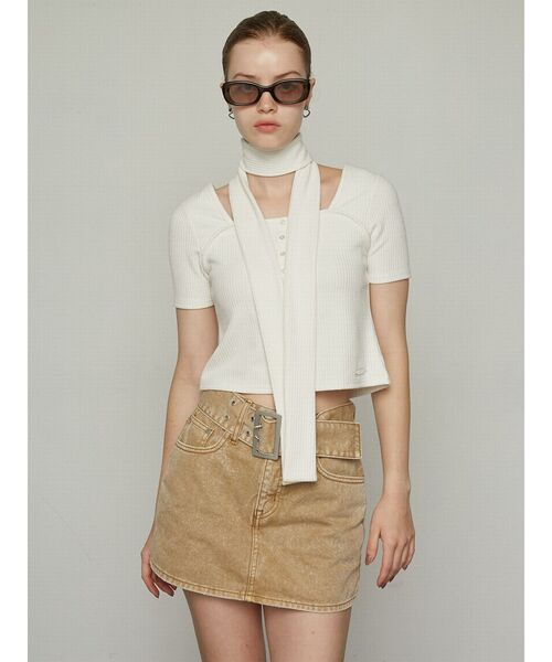 EMODA（エモダ）の「ワイドベルトデニムスカート（デニムスカート・レディース・ブルー/ベージュ/ブラック・SMALL/MEDIUM）」の20枚目の写真