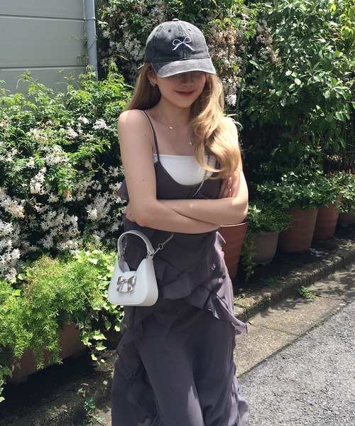 RiLi(リリ)の「シフォンフリルキャミワンピ【RL】(ワンピース・レディース・チャコールグレー・FREE)」の6枚目の写真
