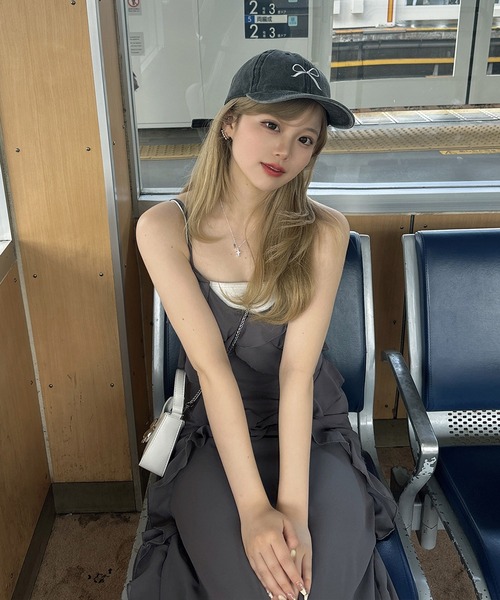 RiLi(リリ)の「シフォンフリルキャミワンピ【RL】(ワンピース・レディース・チャコールグレー・FREE)」の5枚目の写真
