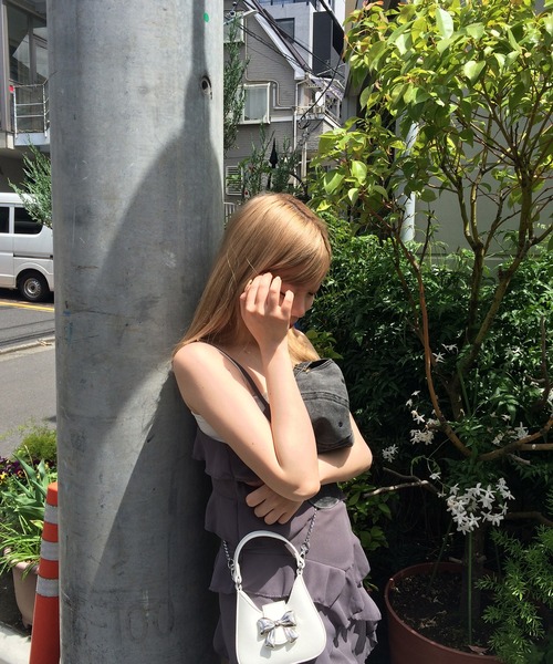 RiLi(リリ)の「シフォンフリルキャミワンピ【RL】(ワンピース・レディース・チャコールグレー・FREE)」の10枚目の写真