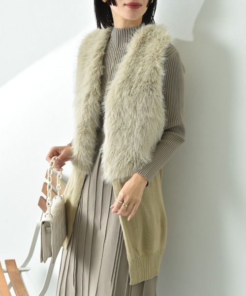 INTERPLANET（インタープラネット）の「フェイクファー切替ロングジレ